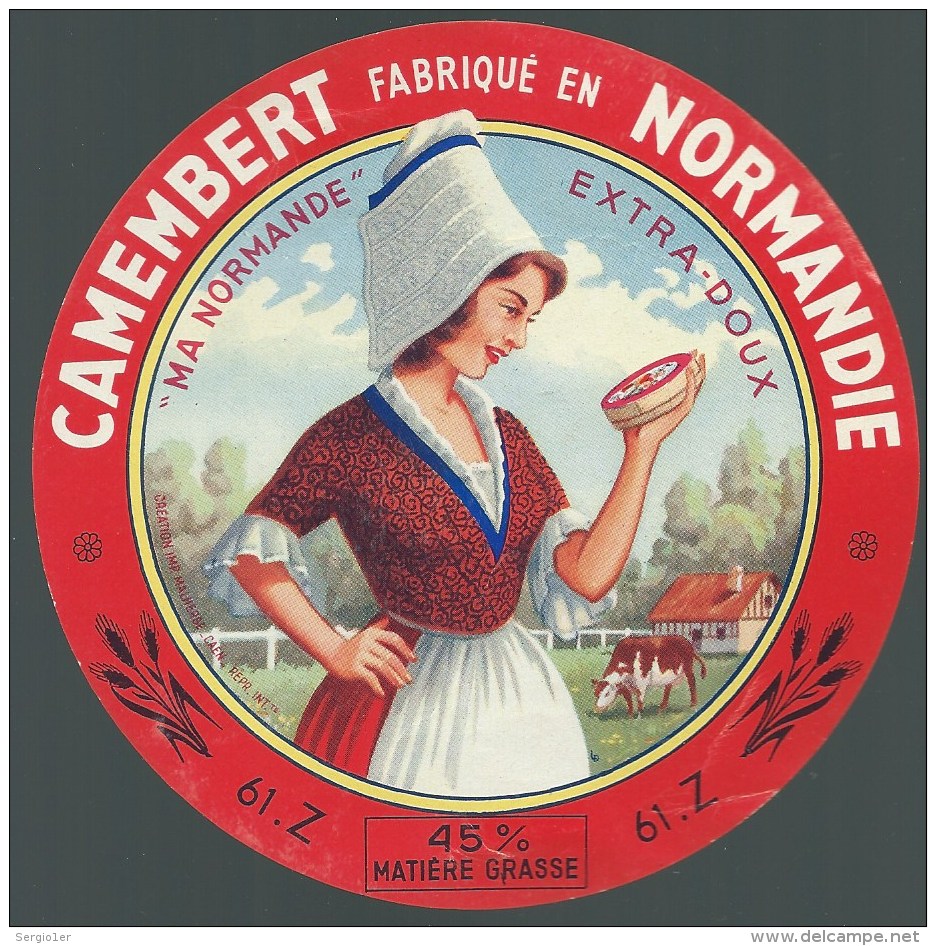 Etiquette Fromage  Camembert Fabriqué En Normandie  Ma Normande - Fromage