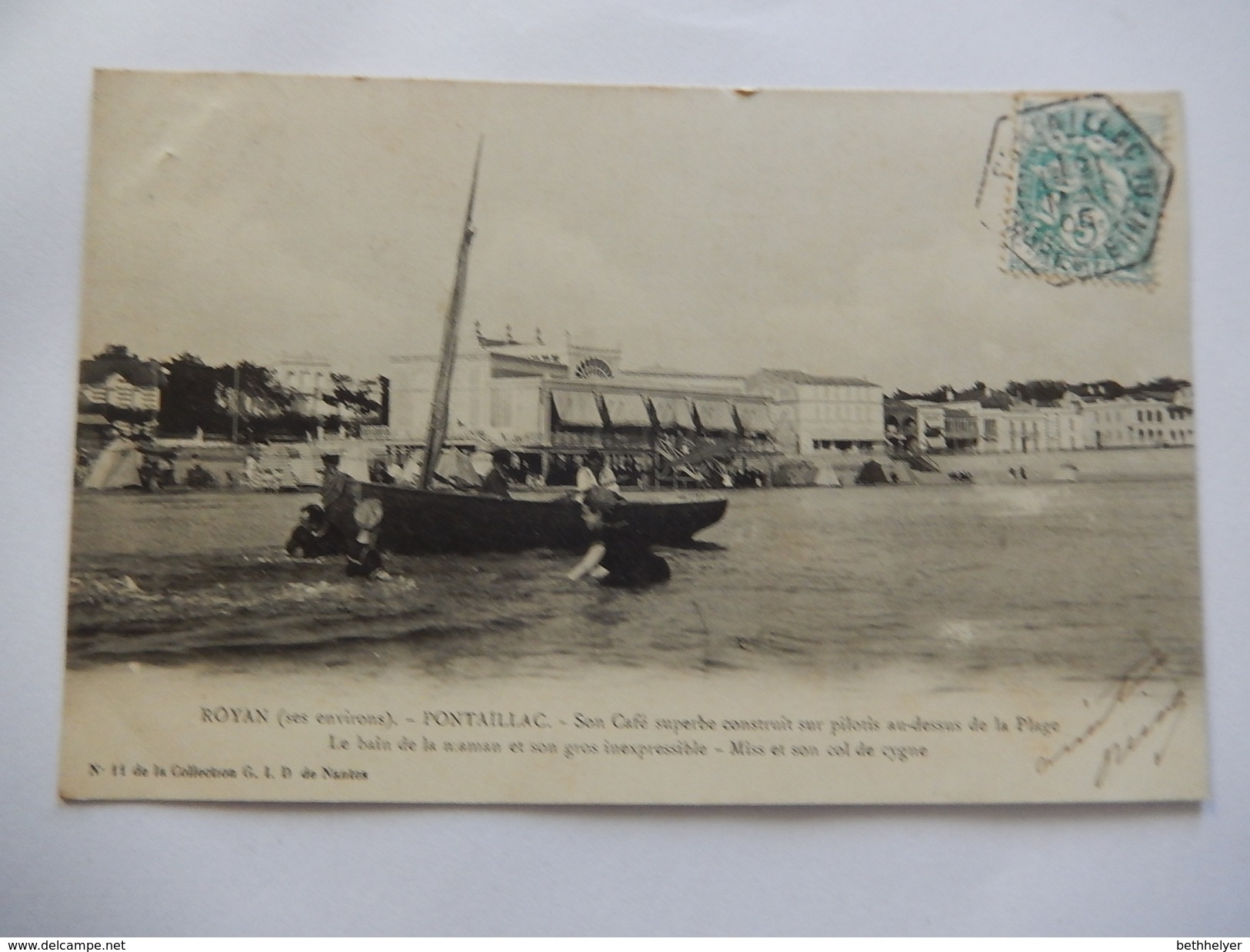 CPA - ROYAN - PONTAILLAC- SON CAFE SUPERBE CONSTRUIT SUR PILOTIS .... C1905 - BATEAU - ANIMEE - R140 - Royan