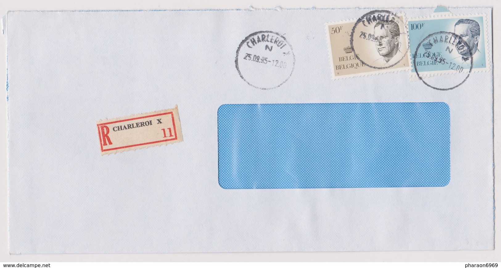 Enveloppe Cover Brief Aangetekend Registered Recommandé Charleroi X - Lettres & Documents