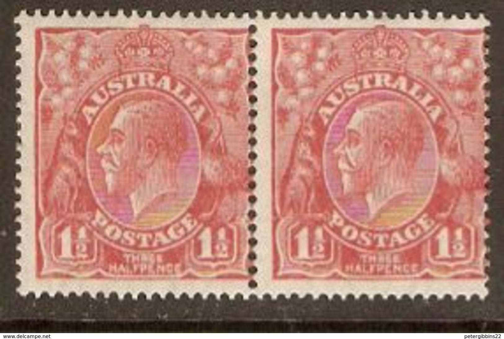 Australia 1926 SG 87 1,1/2d Pair, Unmounted Mint - Ungebraucht