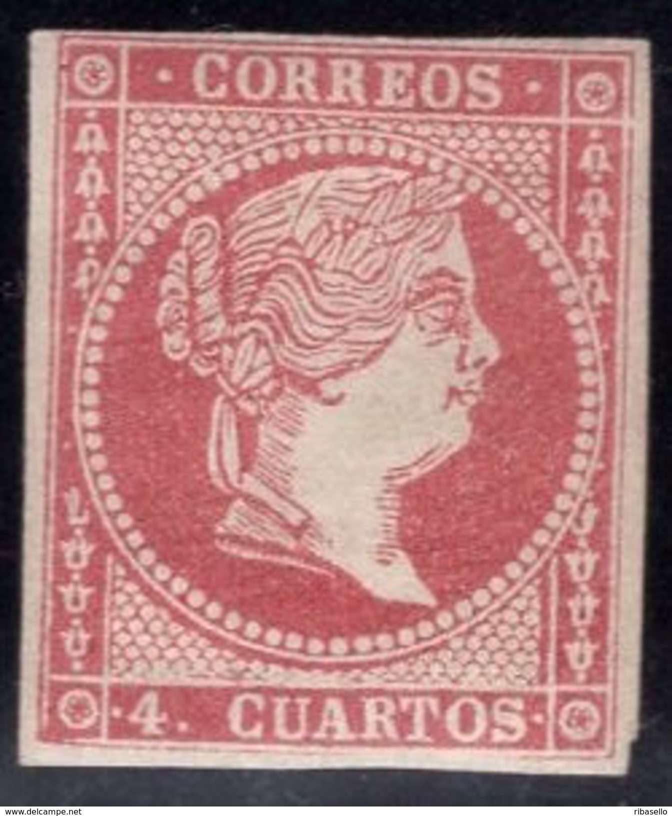 España 1859. Isabel II. Edifil 48 B Tipo III. MNH. **. - Unused Stamps