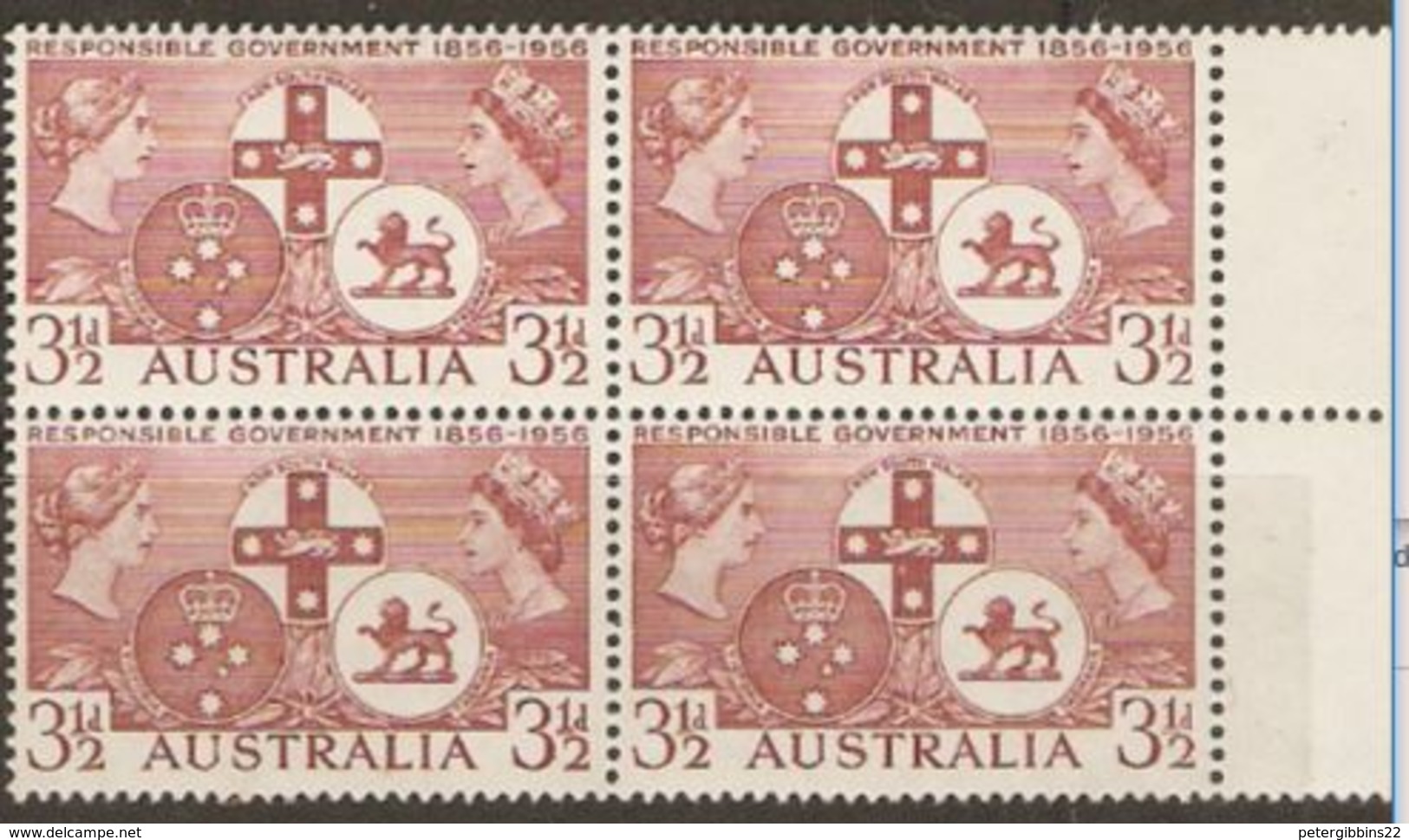 Australia 1956 SG 289 Responsible Government Block Of Four Unmounted Mint - Mint Stamps