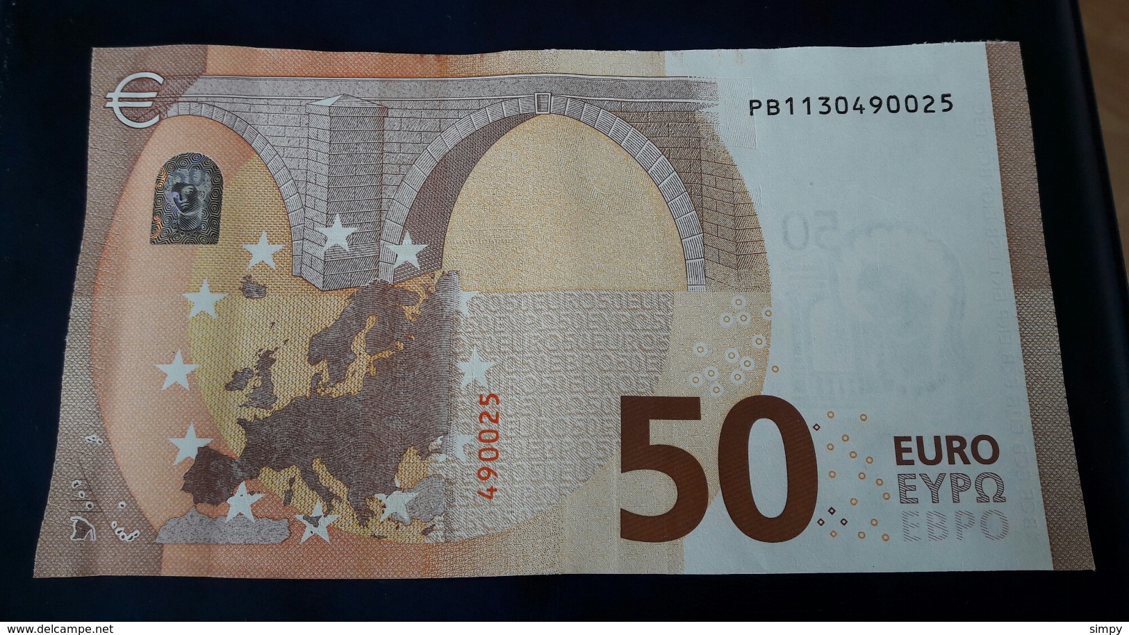 NETHERLANDS 50 Euro 2017  Letter PB UNC/aUNC Error  P001 B5 Error Cutting Left Righ Edge - 50 Euro