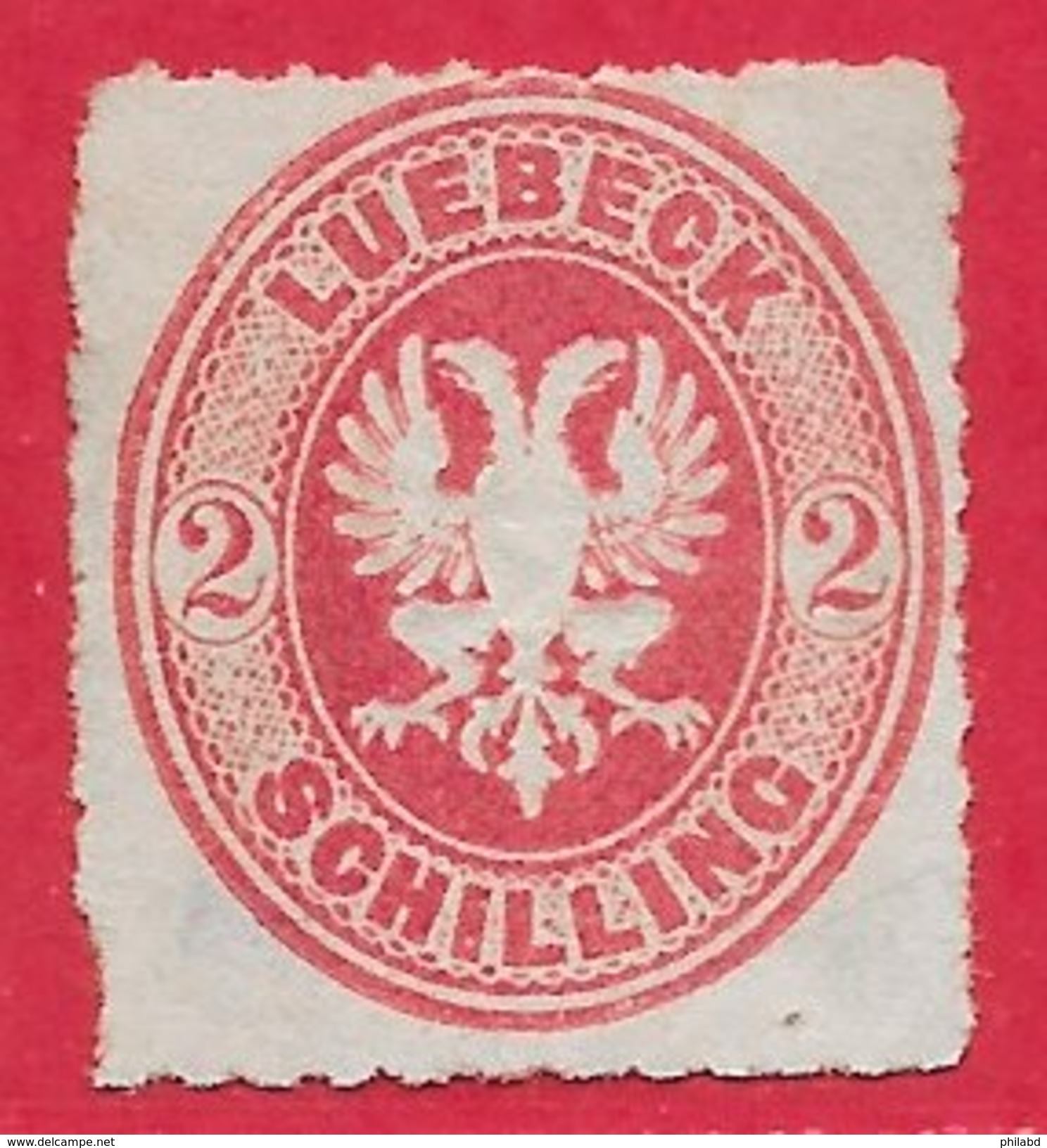 Lübeck N°10 2s Rose 1863 (*) - Luebeck