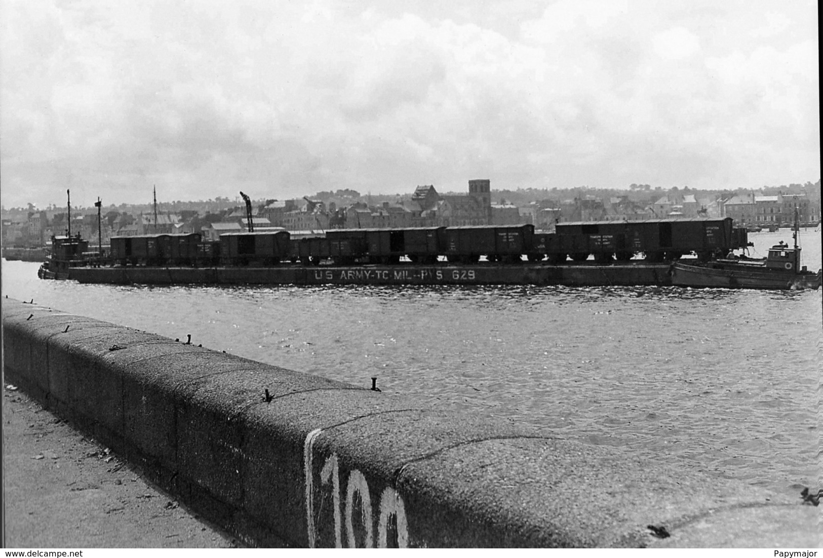 WW2 - Photo-carte - Bataille De Normandie - Un Train Sur L'eau à Cherbourg Le 30 Juillet 1944 - 1939-45