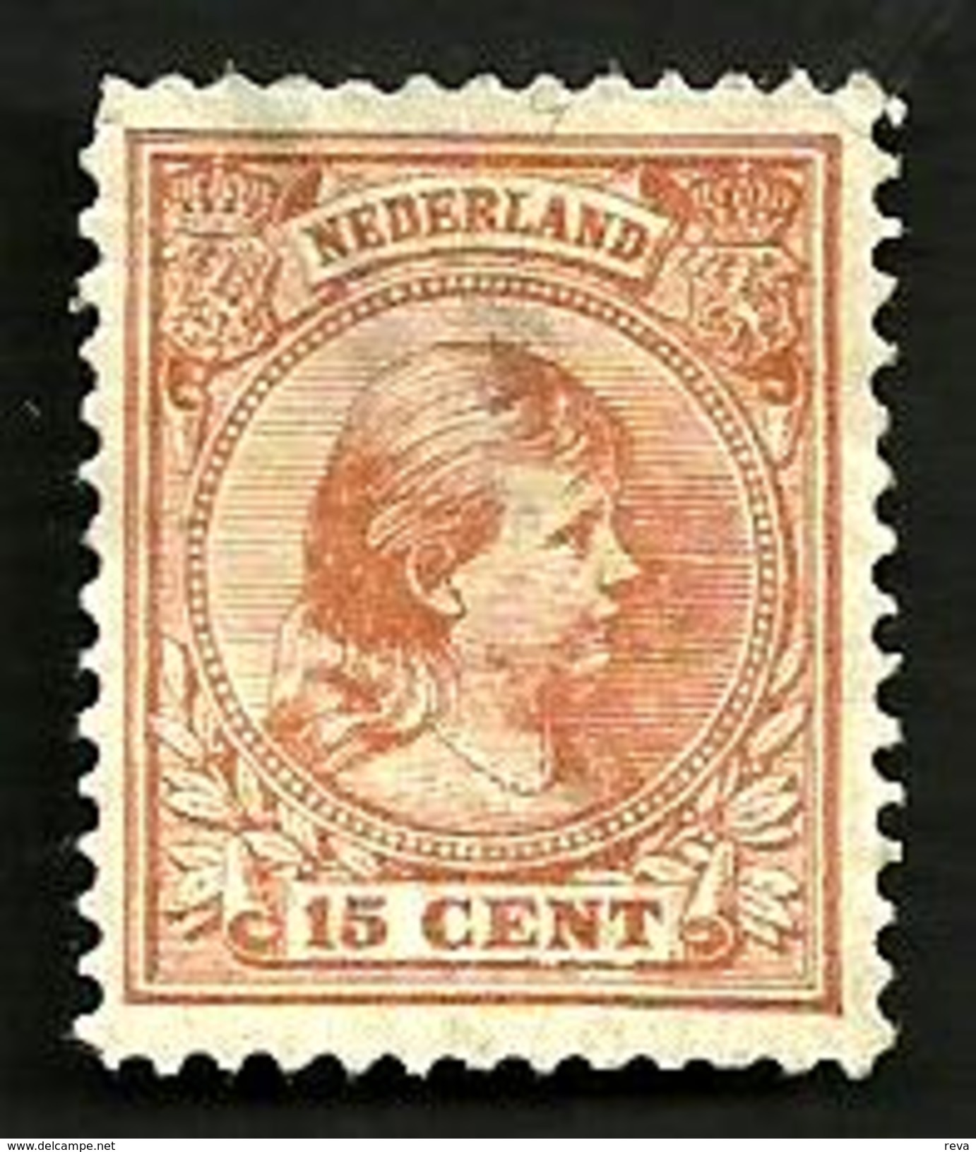 NETHERLANDS WIHELMINA (?) HEAD LIGHT BROWN 15 CENTS MINTH 1891 SG152a CVHIGH READ DESCRIPTION !! - Unused Stamps