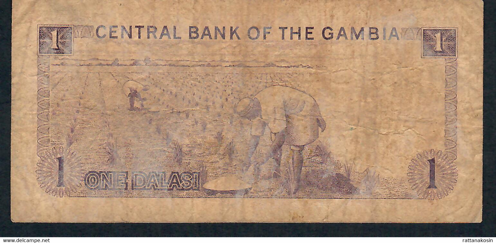 GAMBIA P4f 1 DALASI  1971 Signature 4  FINE  NO P.h. ! - Gambie