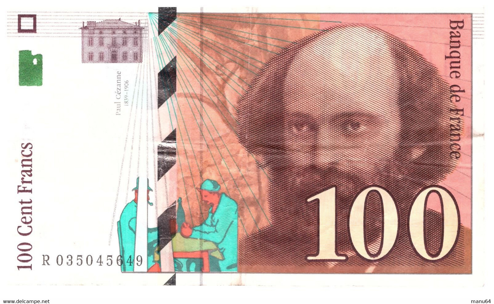 100 Francs Francais "Cézanne"  état BC - 100 F 1997-1998 ''Cézanne''