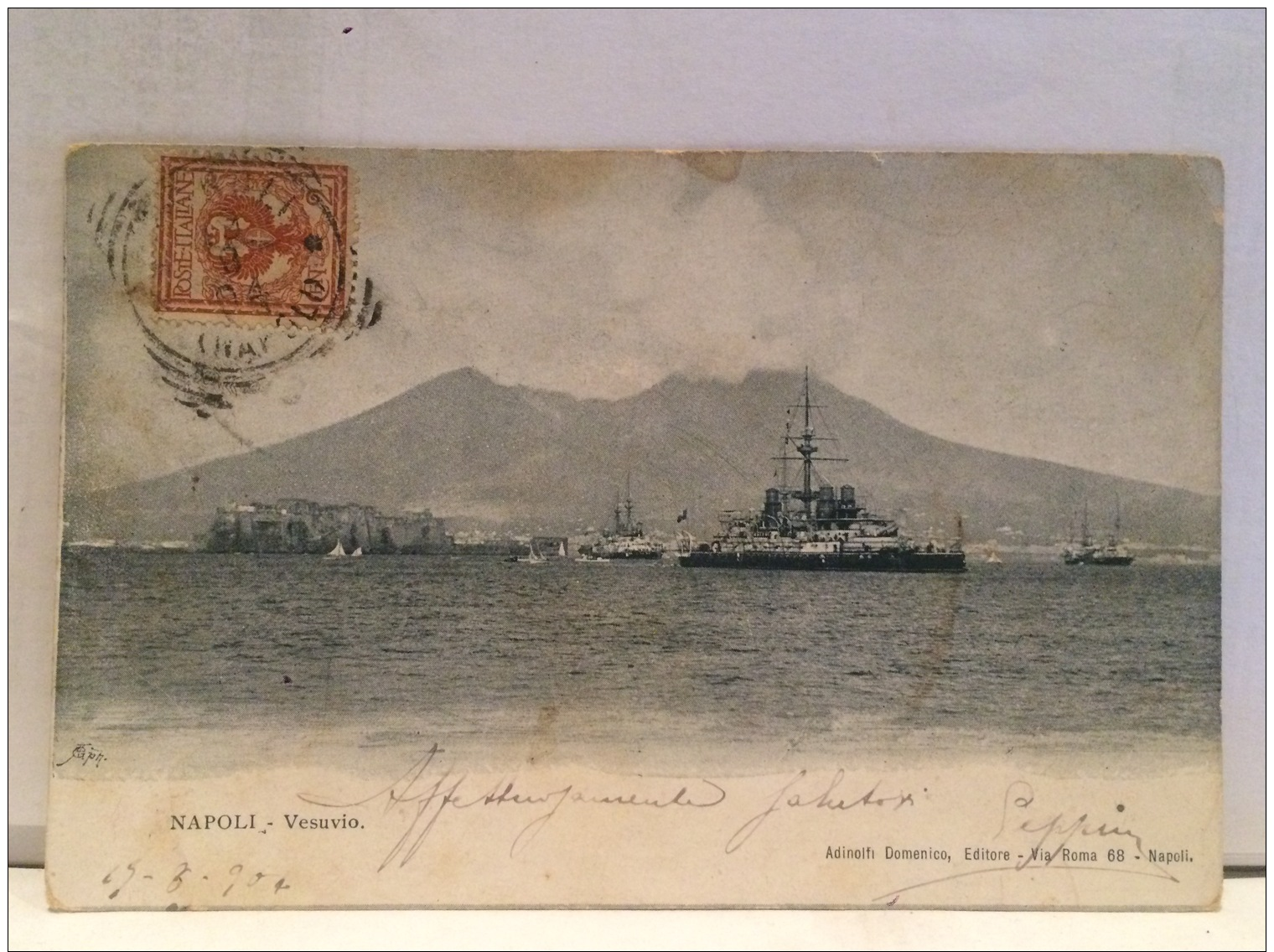 FAN,COLLEZIONE,CARTOLINA POSTALE,POSTCARD,EUROPA,ITALIA,CAMPANIA,NAPOLI,VESUVIO,ANIMATA,PANORAMICA,VIAGG.2C.ISOLATO - Napoli