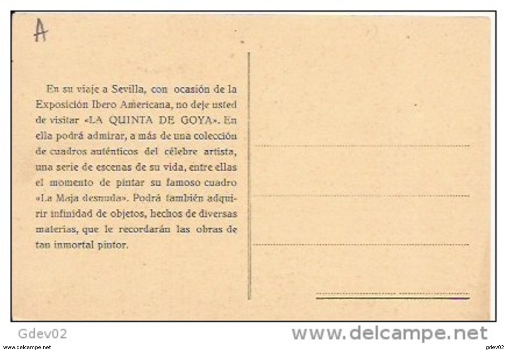 PTRTP0705CPA-LFT5560TEEX. Tarjeta Postal De España..Pintura.RETRATO DE GOYA,Exposicion Iberoamericana De SEVILLA - Exposiciones