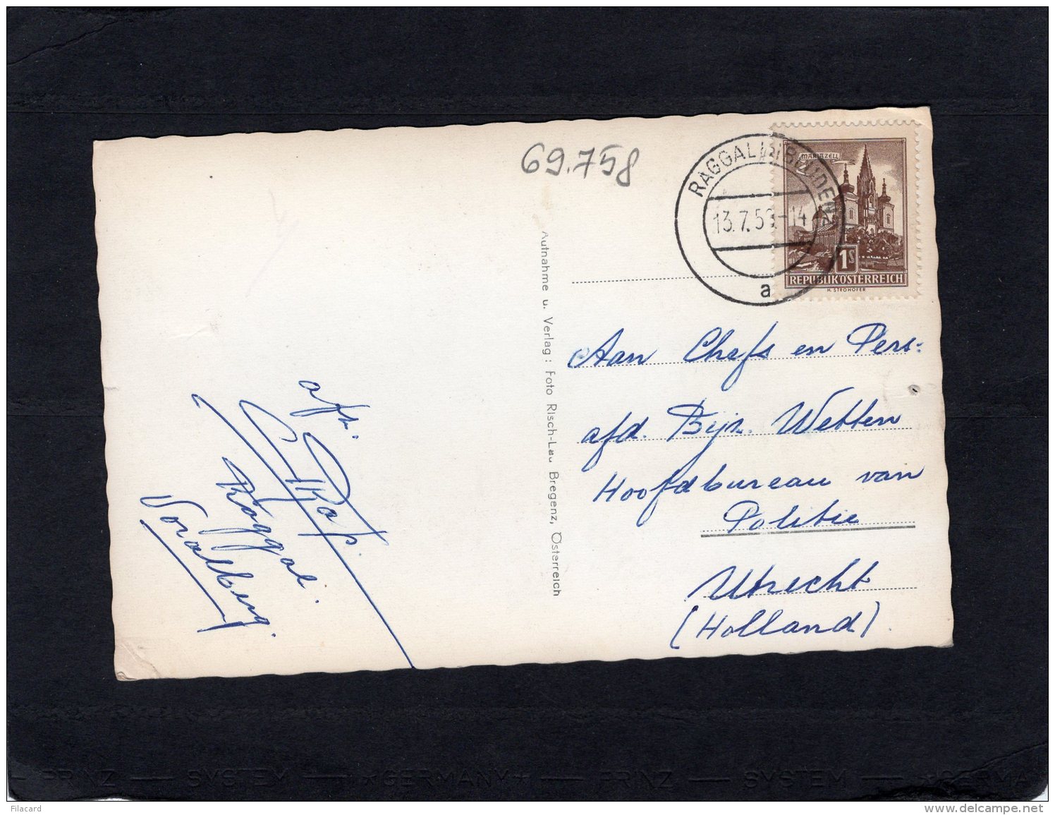 69758    Austria,  Raggal,  Grosswalsertal,  VG  1953 - Bludenz