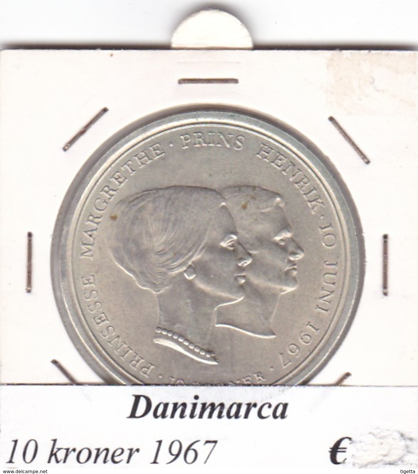 DANIMARCA   10  KRONER  1967  COME DA FOTO - Dinamarca