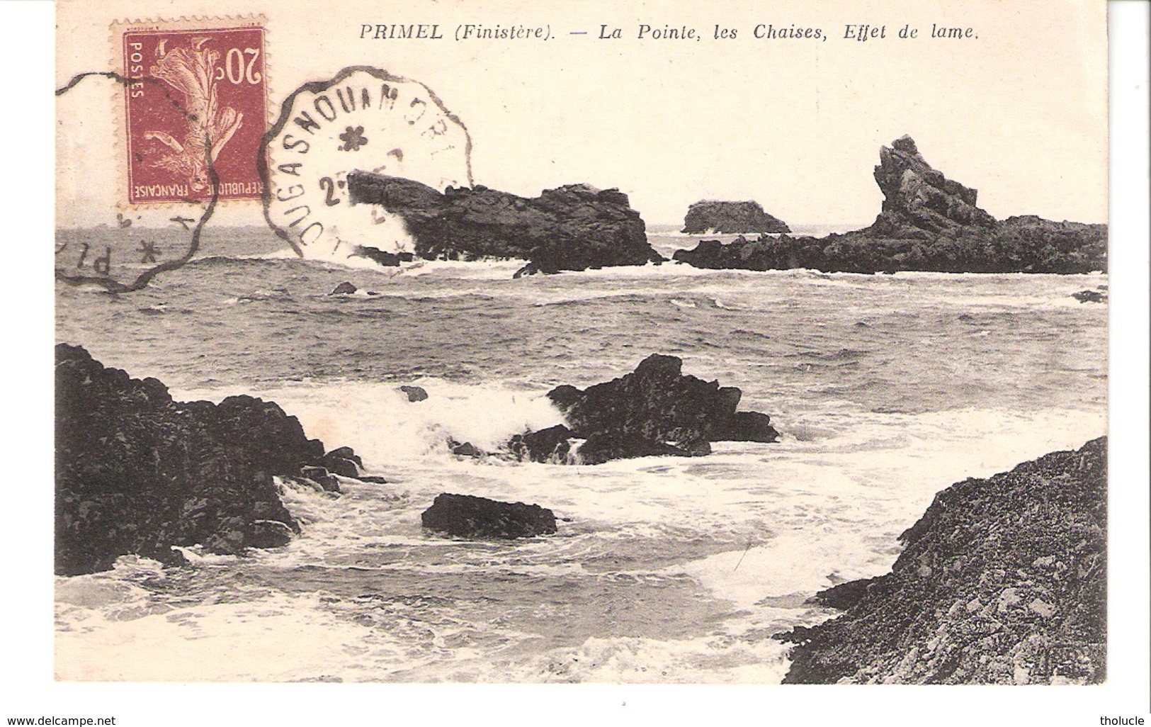 Primel (Trégastel-Finistère)  1920-La Pointe-les Chaises-Effet De Lame-Cachet Ambulant Plougasnou à Morlaix - Primel