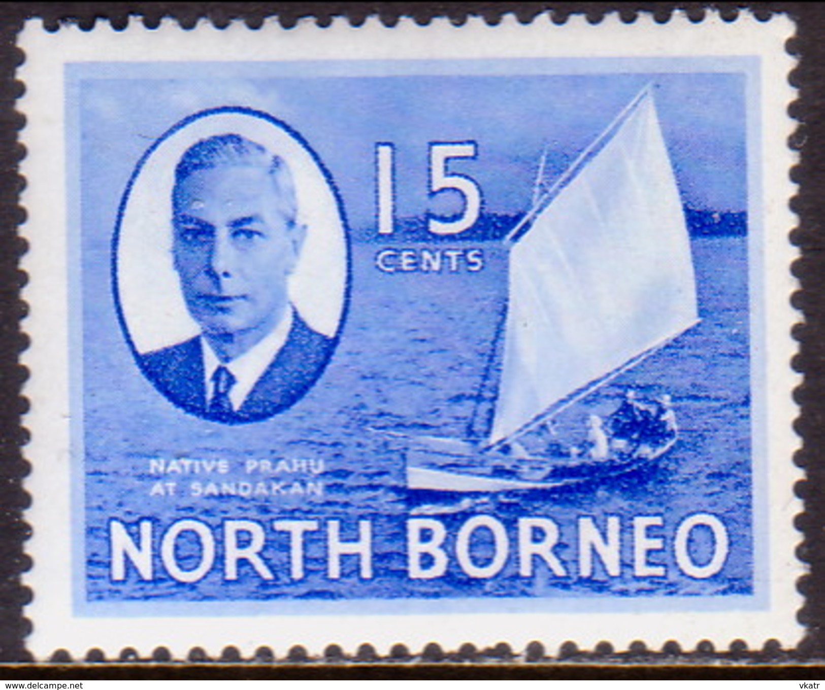 NORTH BORNEO 1950 SG #363 15c MLH - Borneo Septentrional (...-1963)