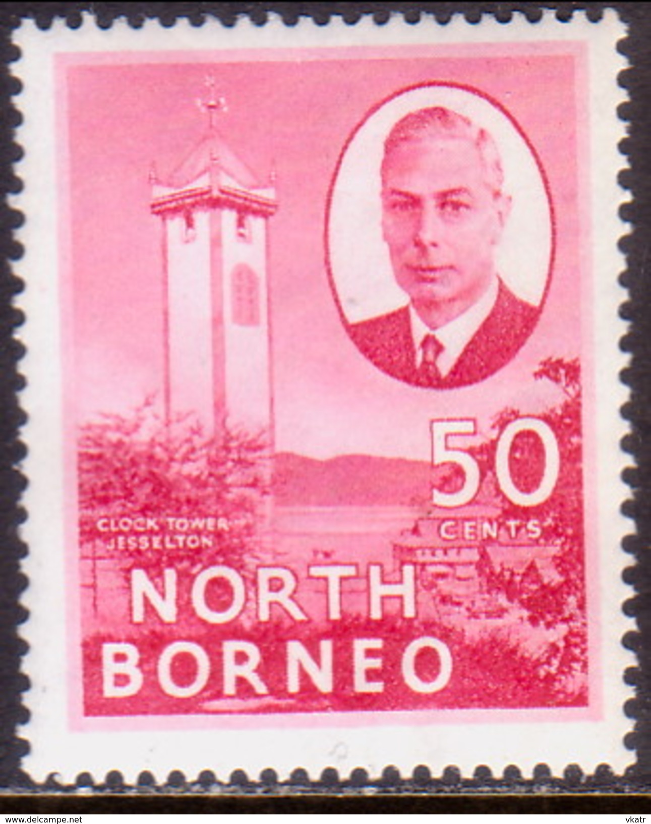 NORTH BORNEO 1952 SG #366a 50c MH(part Gum) JESSELTON CV £17 - North Borneo (...-1963)