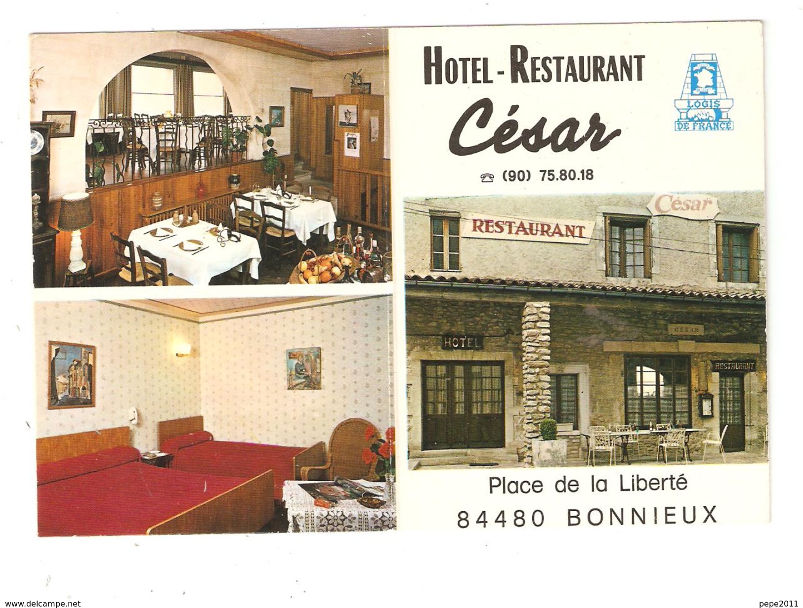 Carte Publicitaire 84 BONNIEUX Hôtel Restaurant César Multivues - Bonnieux