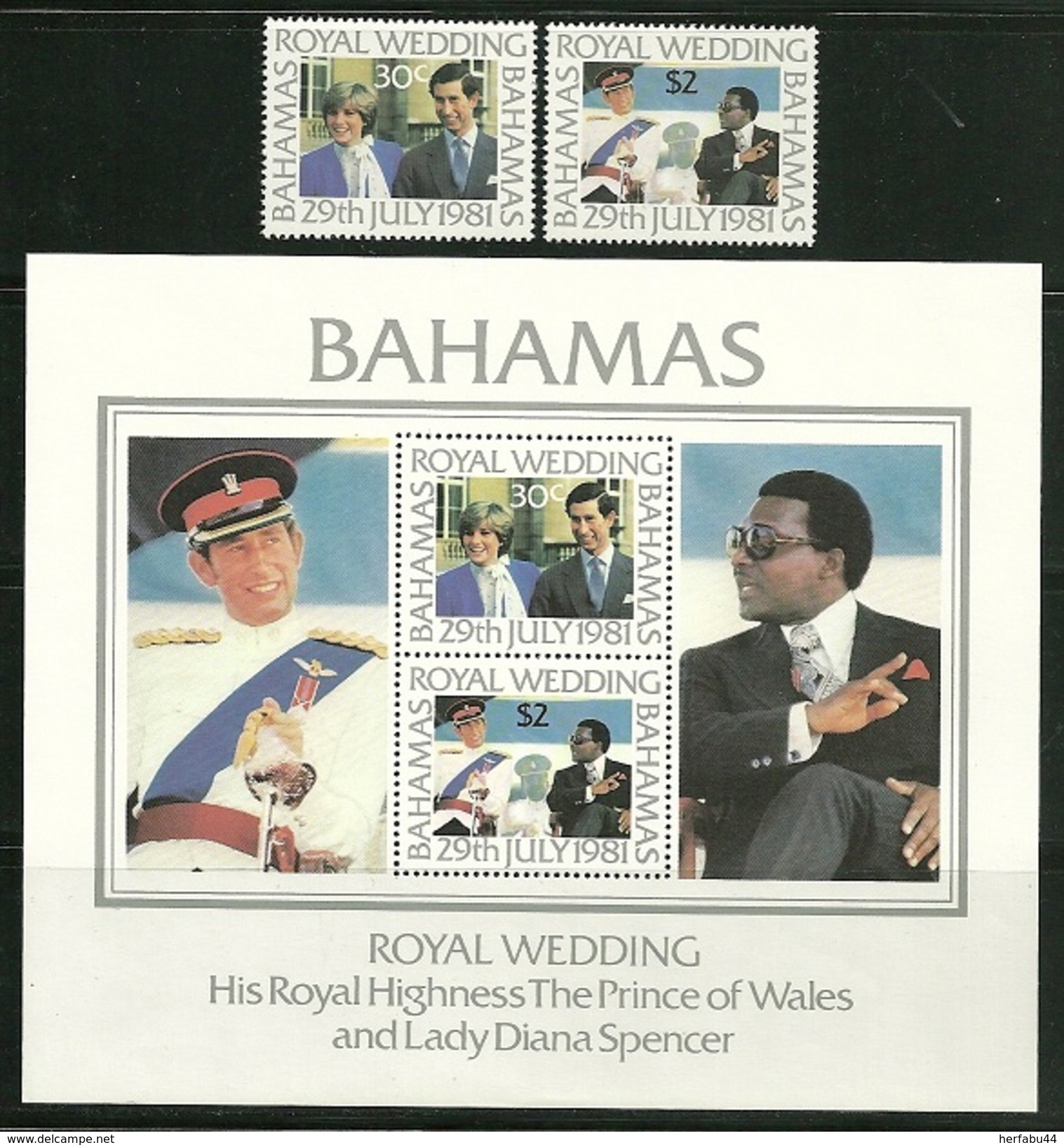 Bahams     "Royal Wedding"     Set & Souv. Sheet   SC# 490-91a   MNH** - Bahamas (1973-...)