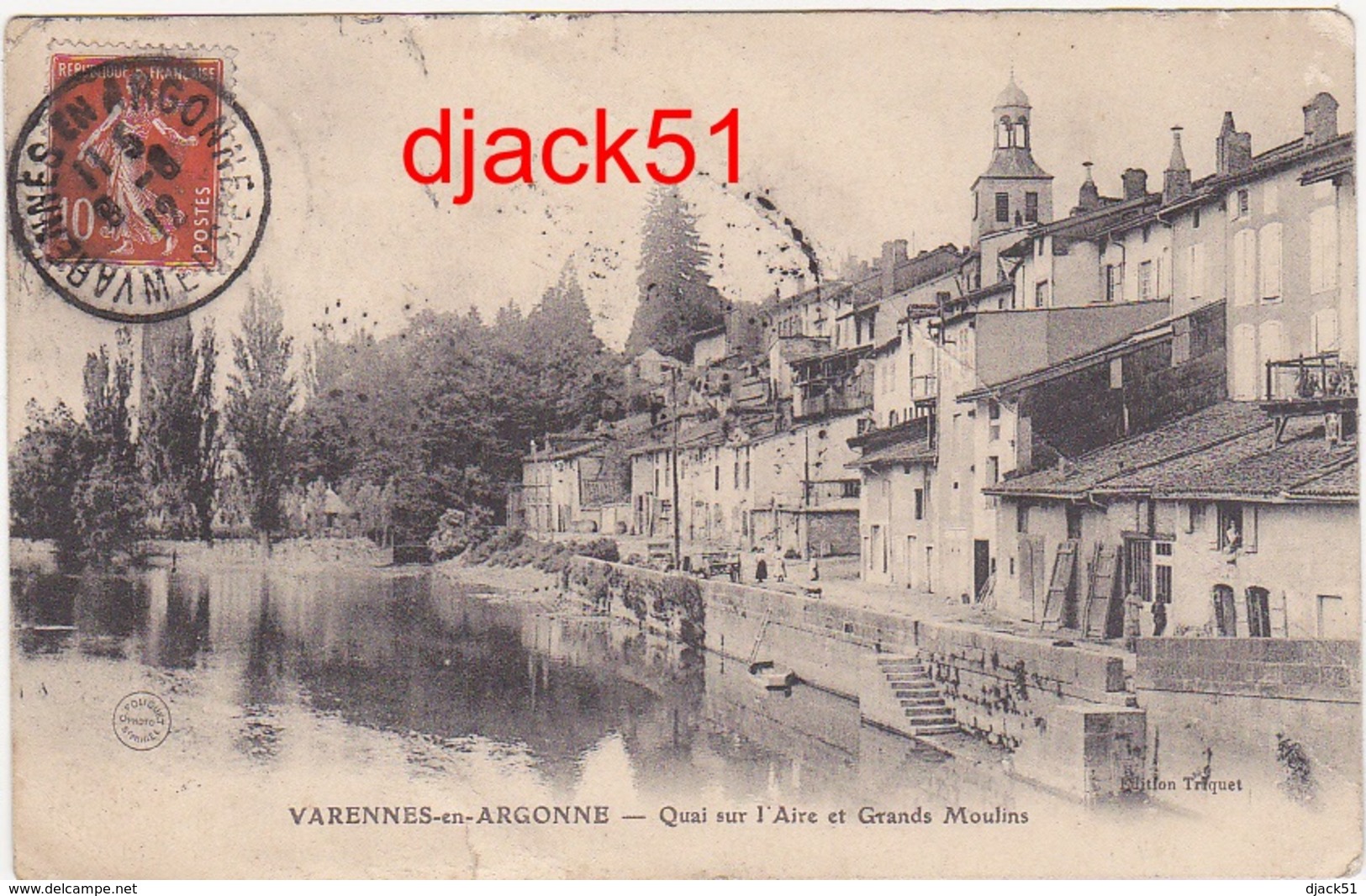 55 - Varennes-en-Argonne - Quai Sur L'Aire Et Grands Moulins - 1912 - Altri & Non Classificati