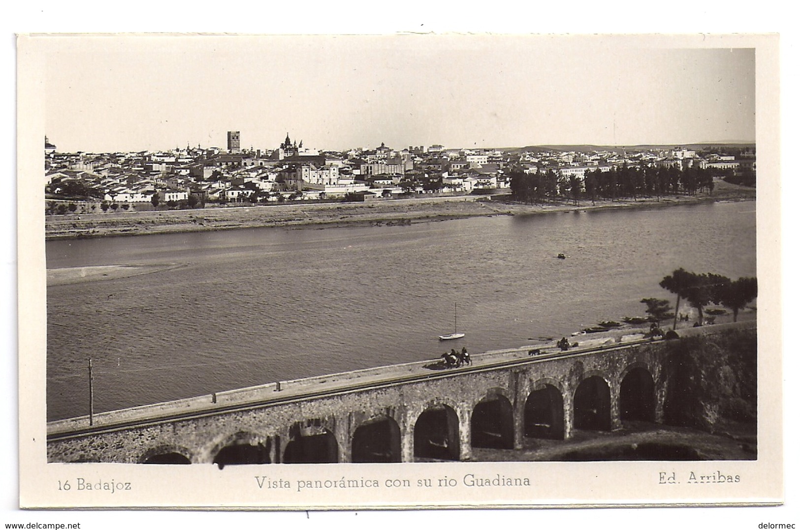 CPSM Photo Foto Badajoz Espagne Espana Extramadura Vista Panoramica Con Su Rio Guadiana éditeur Arribas N°16 - Badajoz