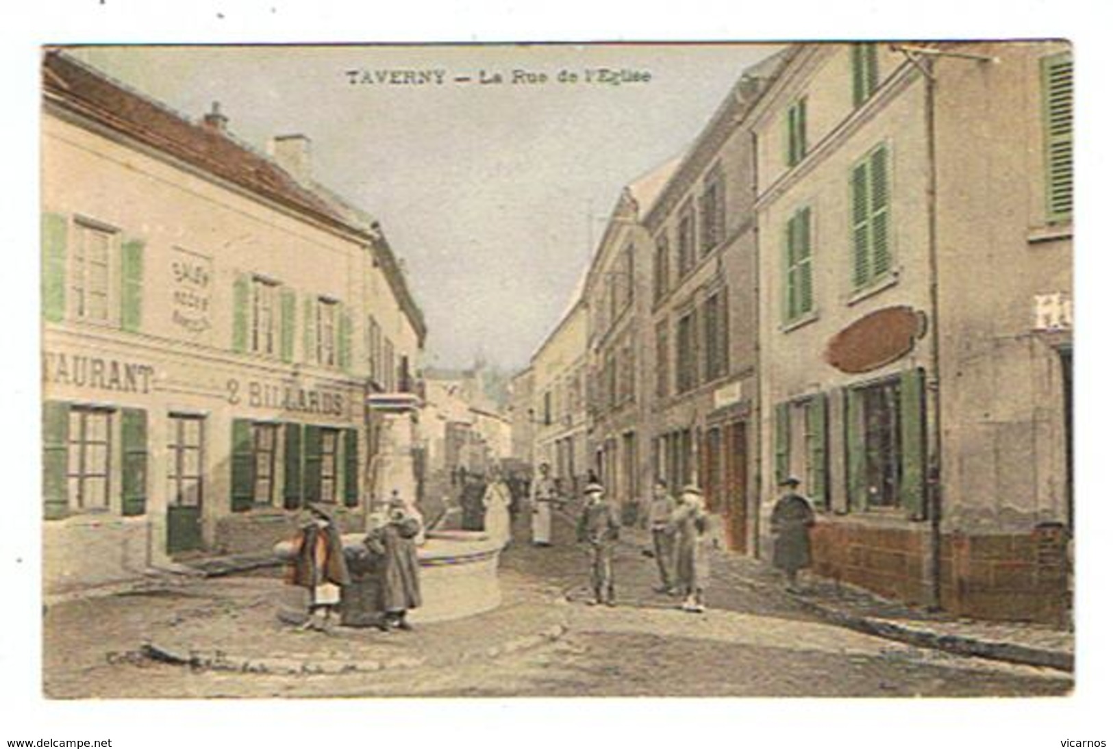 CPA 95 TAVERNY La Rue De L'église - Taverny