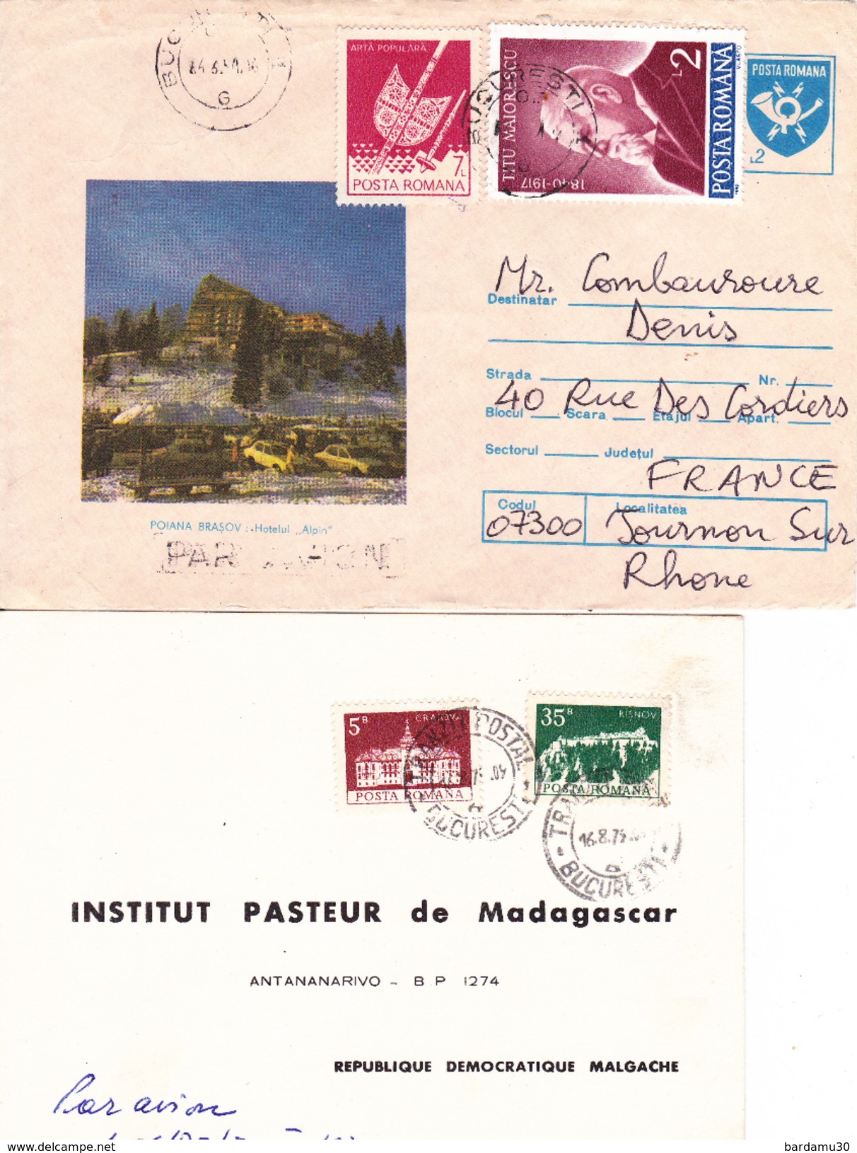 Lot De 4 Lettres De Roumanie - Poststempel (Marcophilie)