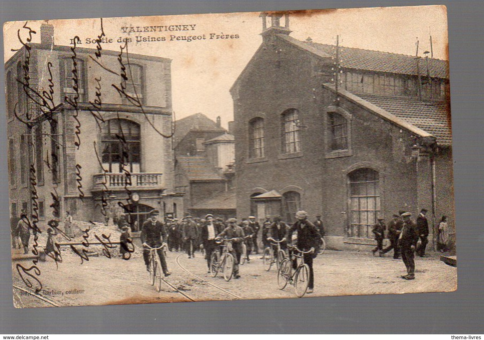 Valentigney (25 Doubs)  La Sortie Des Usines Peugeot Freres (voyagé 1914 ) (PPP4814) - Valentigney