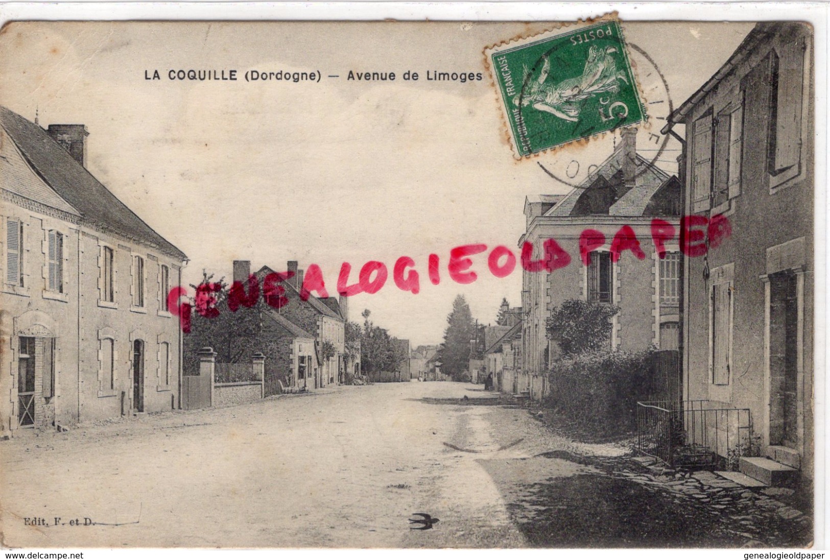 24 - LA COQUILLE - AVENUE DE LIMOGES -1914 - Autres & Non Classés