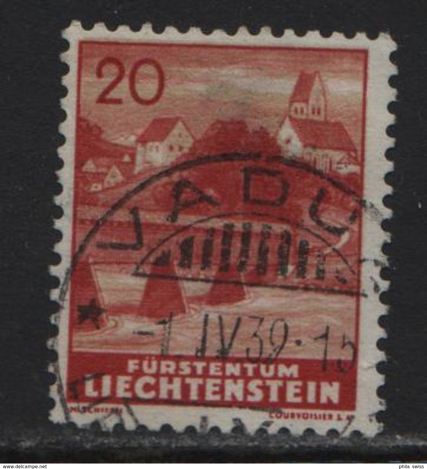 1937 FL Nr. 130/160 Bendern O Vaduz 1.4.39 - Gebraucht