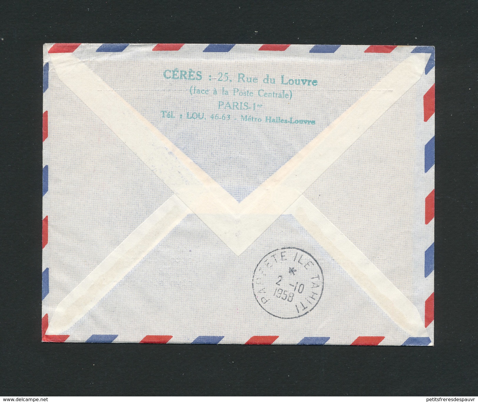 FRANCE - 1ère Liaison Aérienne Directe FRANCE POLYNÉSIE Par T.A.I. 28/9/1958 - 1927-1959 Covers & Documents