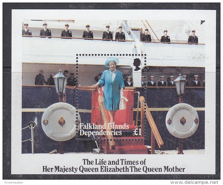 Falkland Islands Dependencies 1985  Life And Times Of The Queen Mother M/s  ** Mnh (32606) - Zuid-Georgia