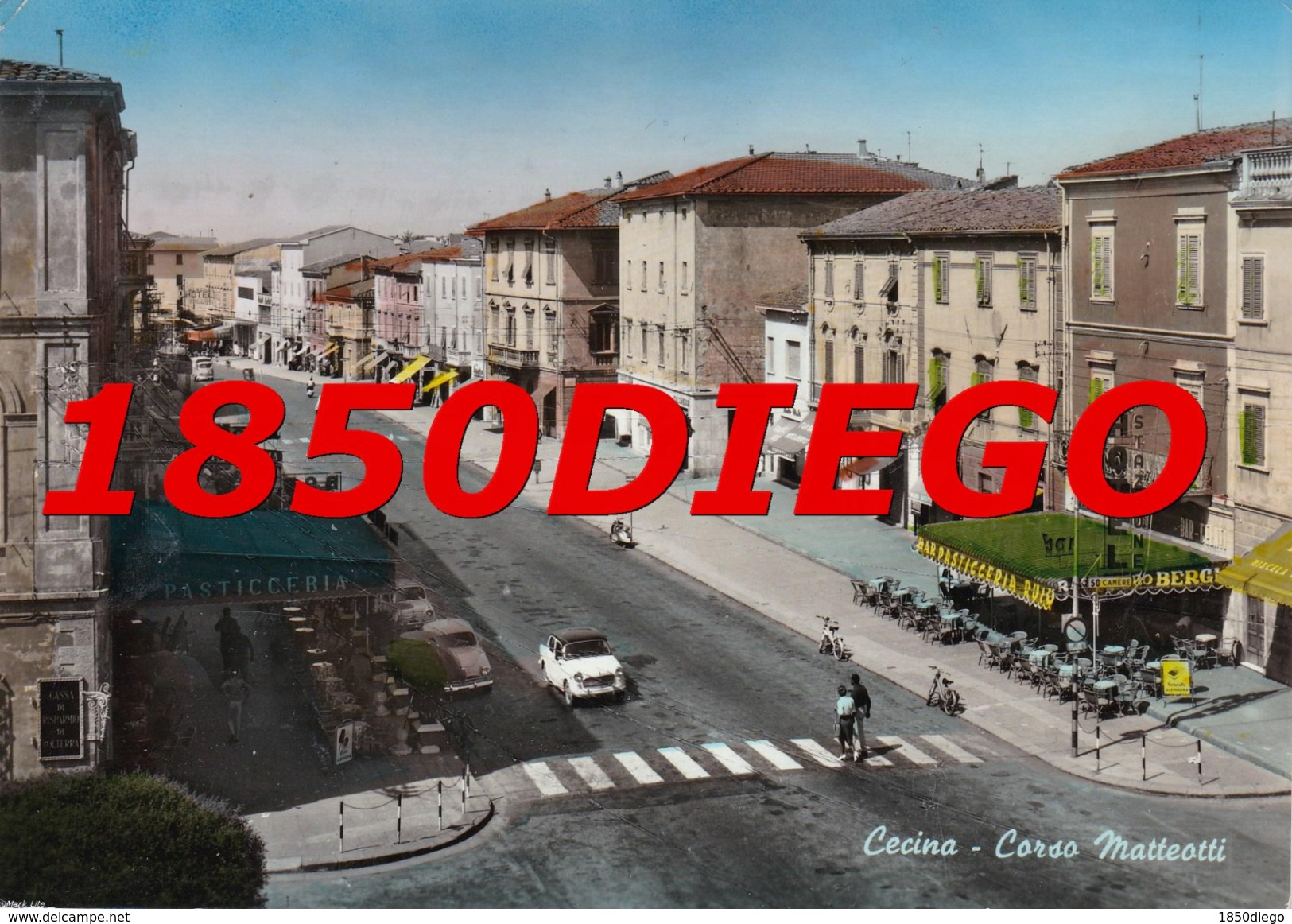 CECINA - CORSO MATTEOTTI  F/GRANDE VIAGGIATA 1961 ANIMATA - Livorno