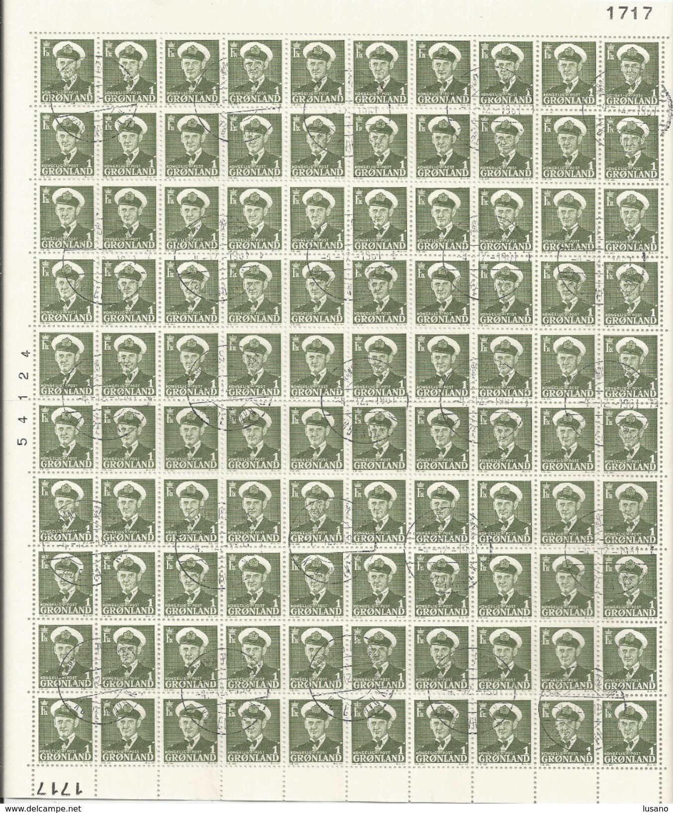 GROENLAND - Feuille Complète (100 Timbres) Du N° 19 Oblitéré - Usados