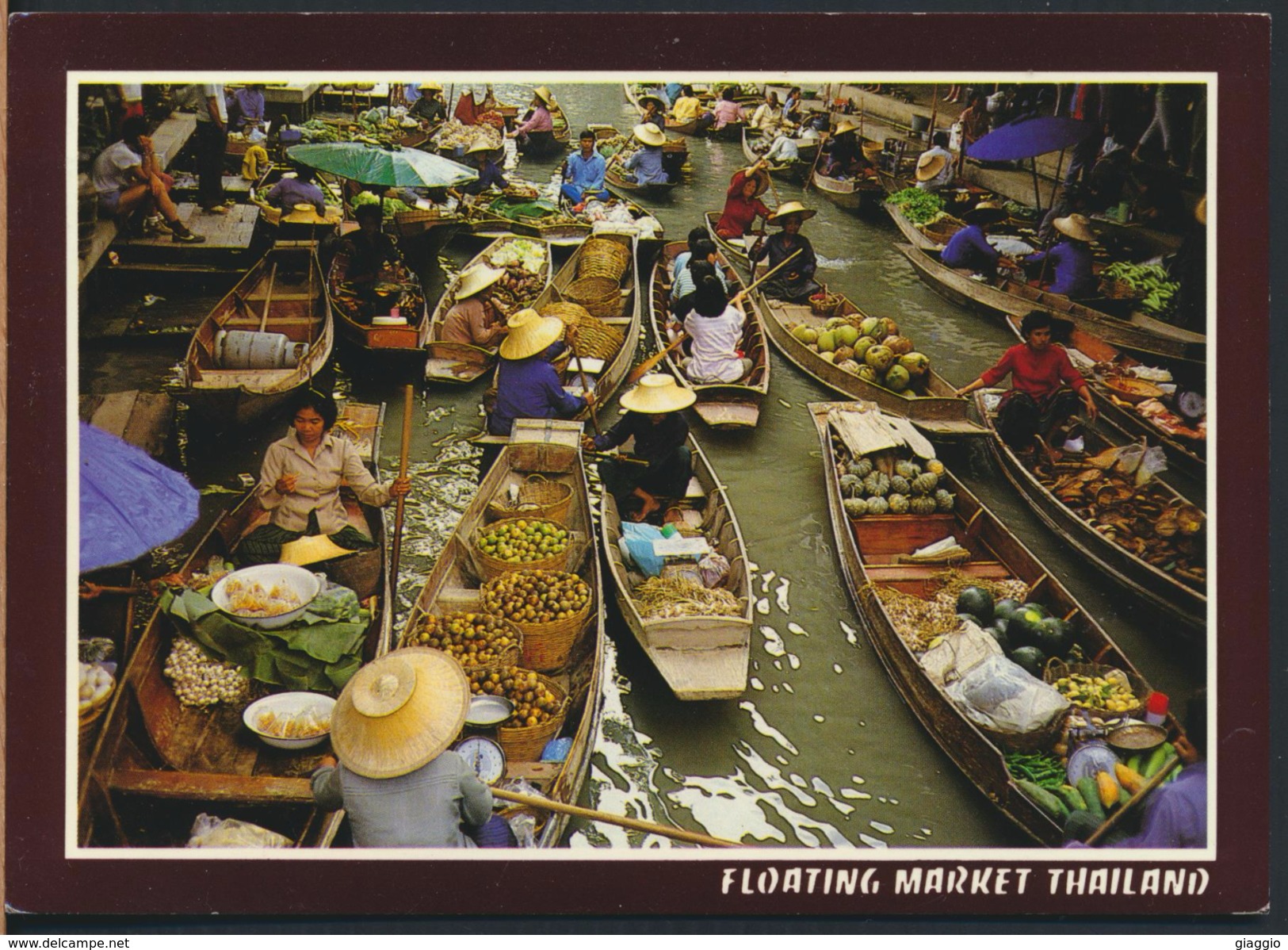 °°° 3830 - THAILAND - FLOATING MARKET AT DAMNERNSADUOK IN RAJCHABURI - 1995 With Stamps °°° - Tailandia