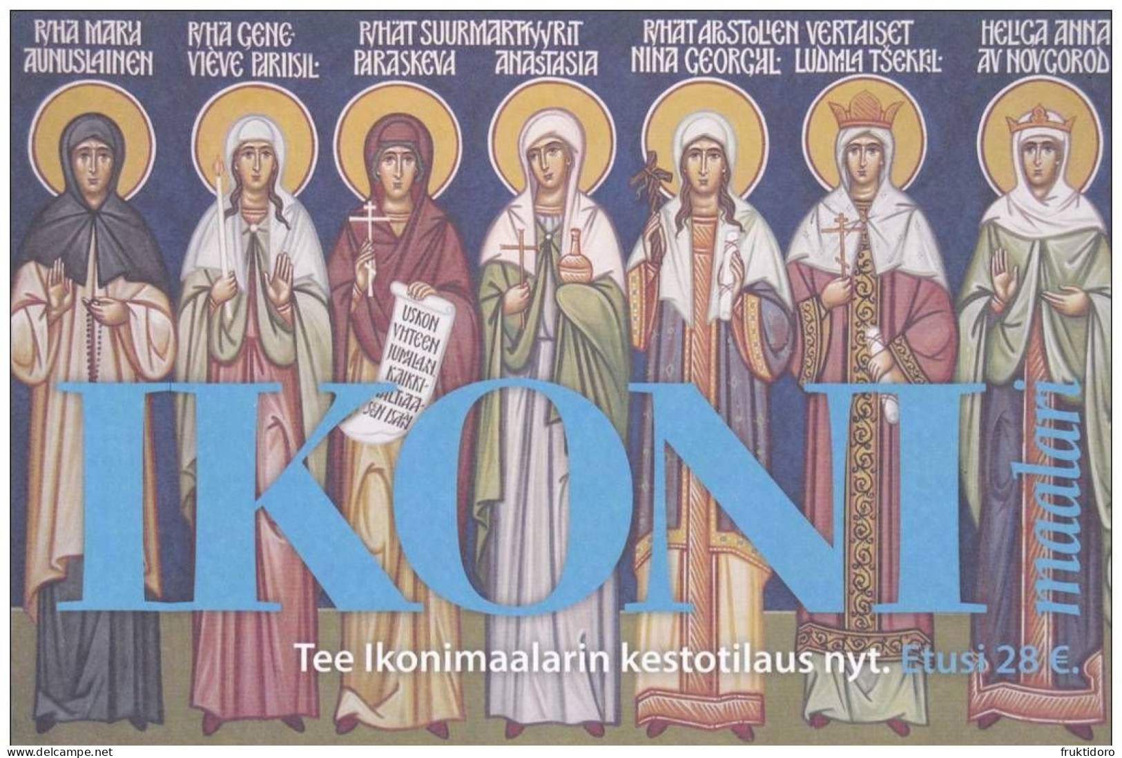 AKFI Finland Postcards Icons Valamo Monastery: Mother Of God - Konevitsa - St Paraskeva - St Anastasia - Finland