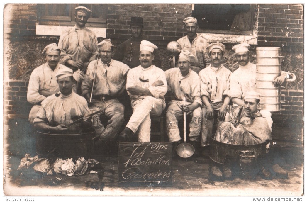 Carte-photo 76 (Seine-Maritime) Rouen - 74e Régiment D'Infanterie, 1er Bataillon De Cuisiniers TBE - Rouen