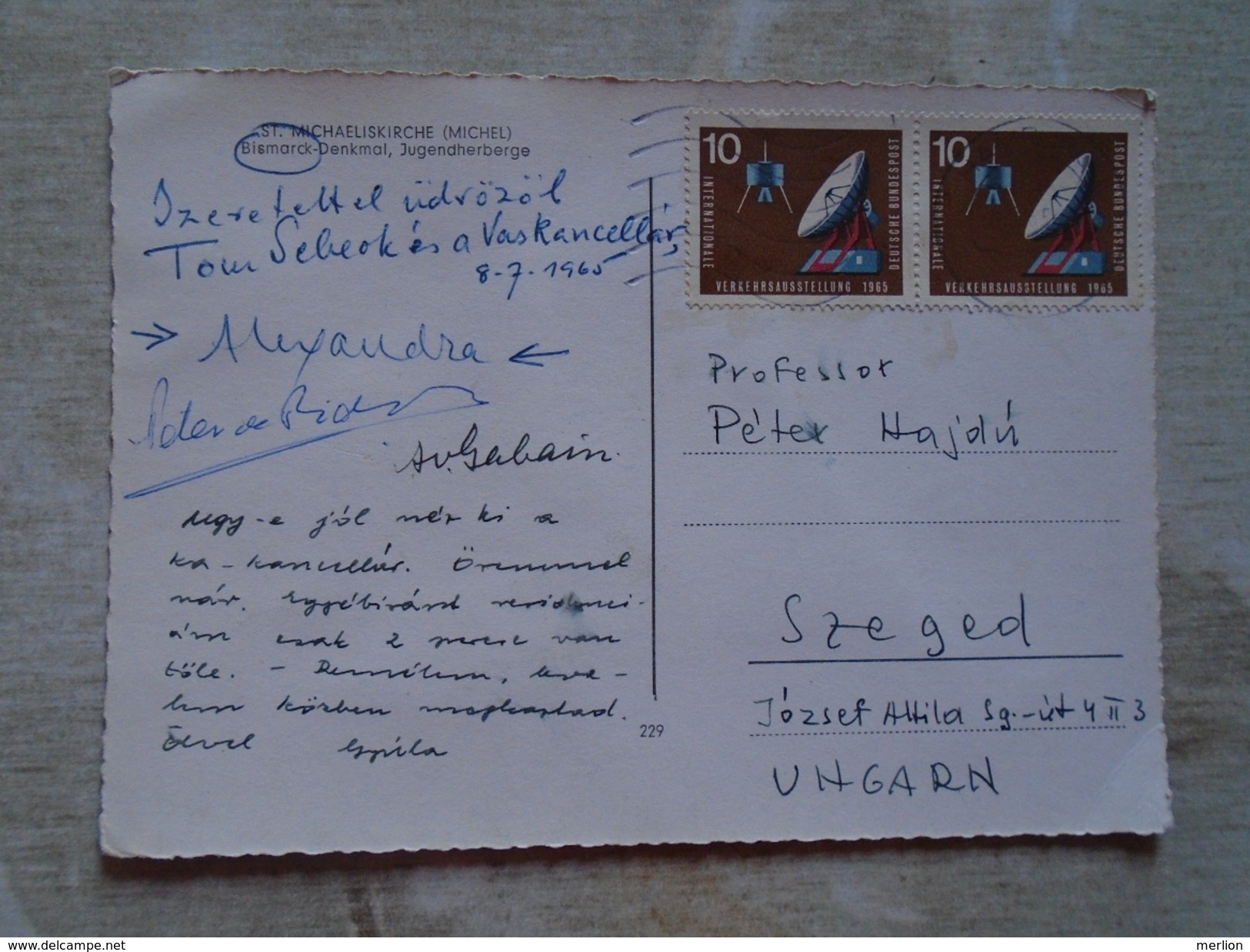 D149242  Hamburg Sent By  Thomas Sebeok Linguist  1961 To  Dr. Peter Hajdú Linguist - Finno-Ugric Dep. - Azerbaigian