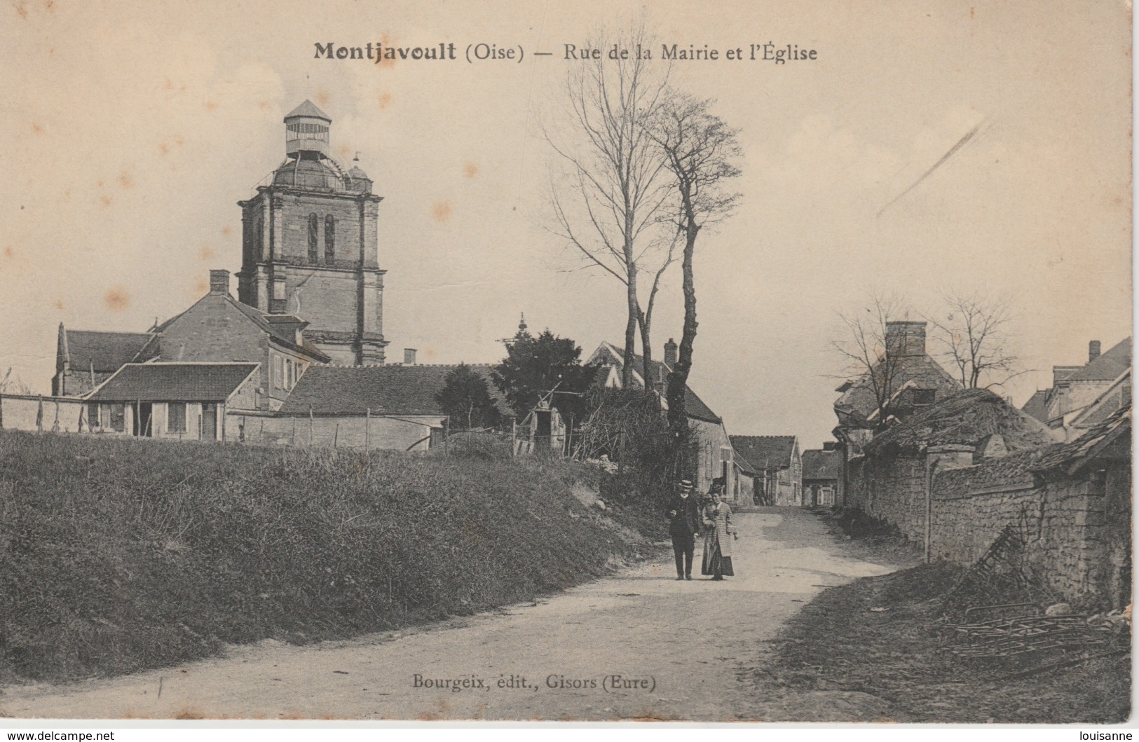 17 / 4 / 361  -    MONTJAVOULT  (  60 ) -  RUE  DE  LA  MAIRIE  ET  L'ÉGLISE - Montjavoult