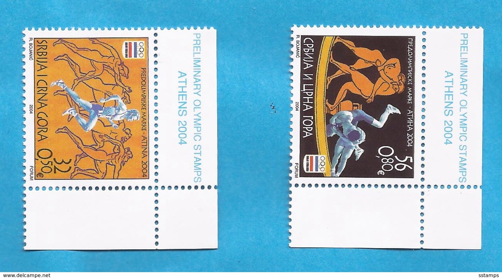 2004  3187-88 OLYMPISCHE SPIELE  ATHEN GRECIA SPORT JUGOSLAVIJA JUGOSLAWIEN SERBIEN SRBIJA MONTENEGRO CRNA GORA Mnh - Sommer 2004: Athen