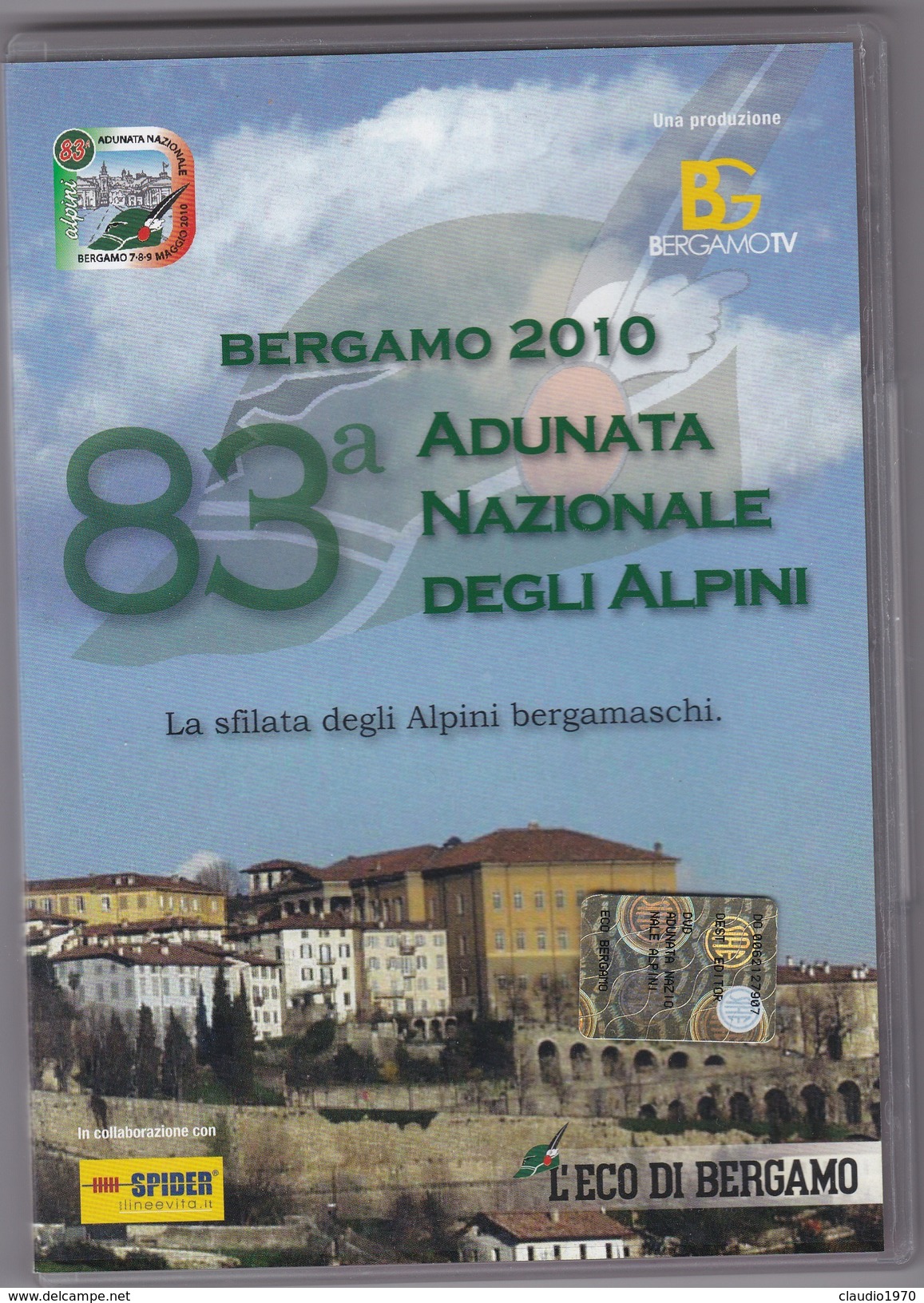 DVD 83 ESIMA ADUNATA NAZIONALE DEGLI ALPINI BERGAMO 2010 GUERRA ESERCITO - Documentari