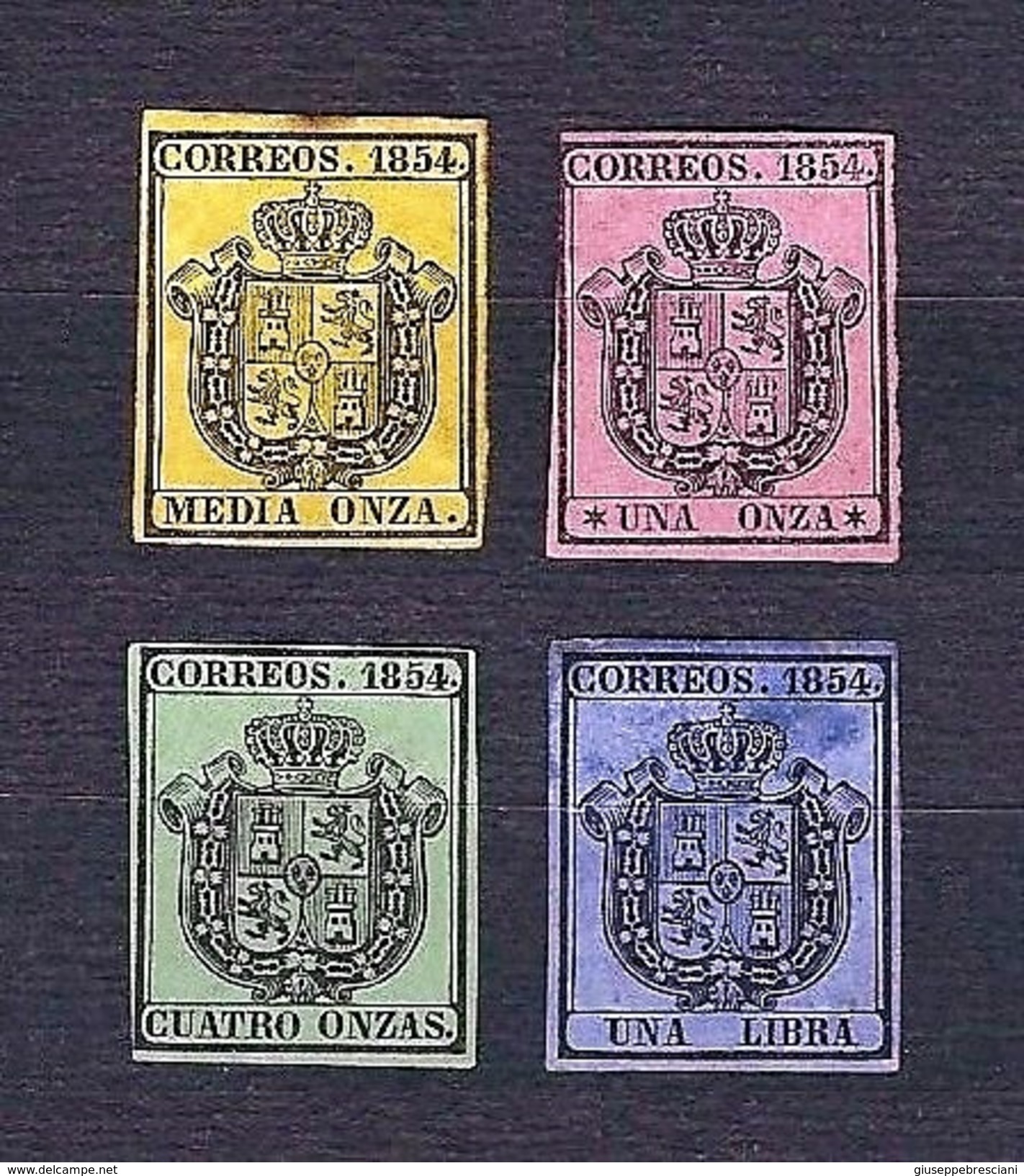 SPAGNA 1854 - Servicio - Escudo De España - MH - Yv:ES S1-4 - Officials