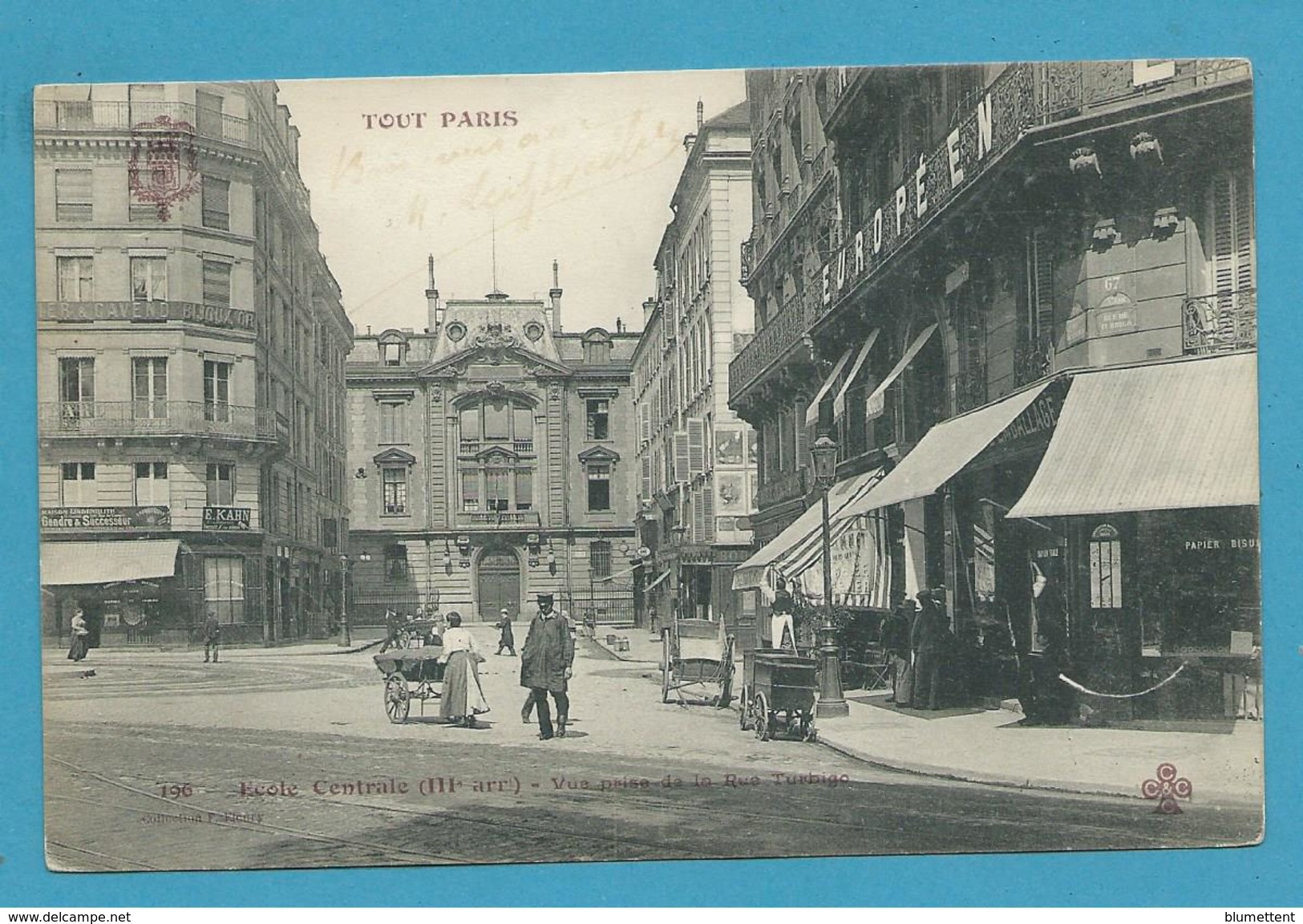 CPA TOUT PARIS 196 - Ecole Centrale  (IIIème) Ed. FLEURY - Arrondissement: 03