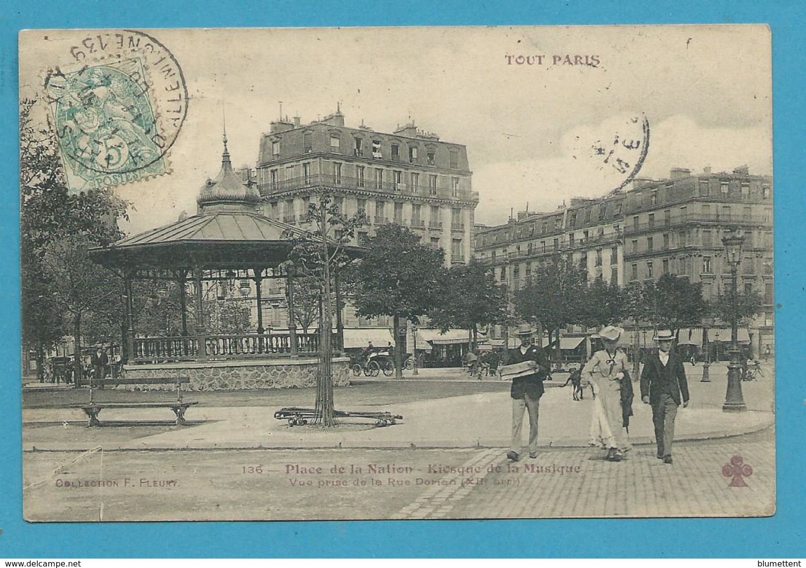 CPA TOUT PARIS 136 - Place De La Nation - Kiosque De La Musique (XIIème) Ed. FLEURY - Paris (12)