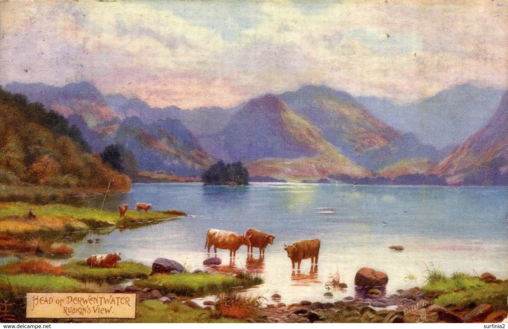 TUCKS OILETTE - 7324 - HEAD OF DERWENTWATER, RUSKIN'S VIEW  By LONGSTAFFE - Other & Unclassified