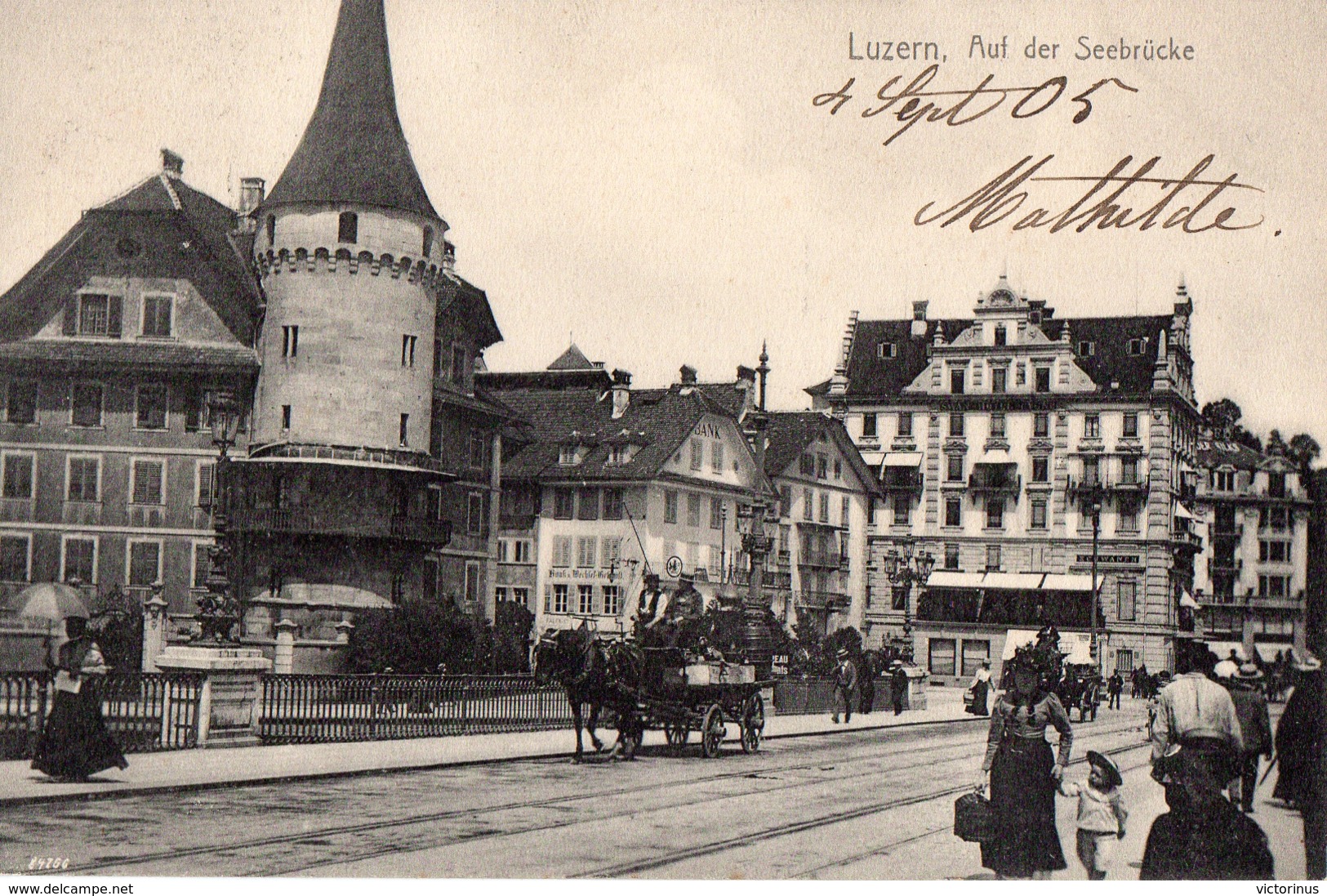 LUZERN  -  LUCERNE  -  AUF DER SEEBRÜCKE  -   Septembre 1905  - - Luzern