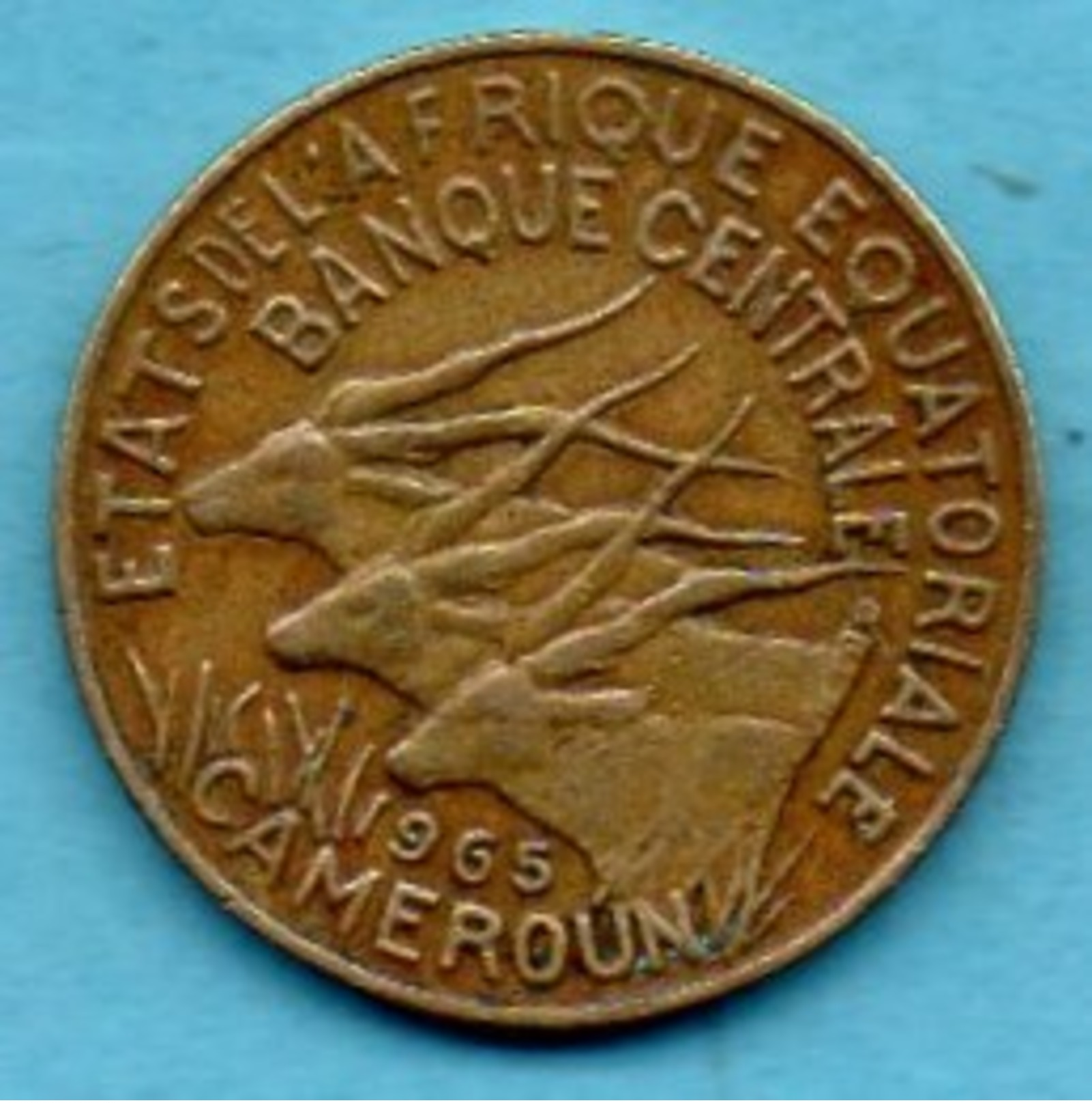 R3/  EQUATORIAL AFRICAN STATES  5 Francs 1965 CAMEROUN  Km#1a - Central African Republic