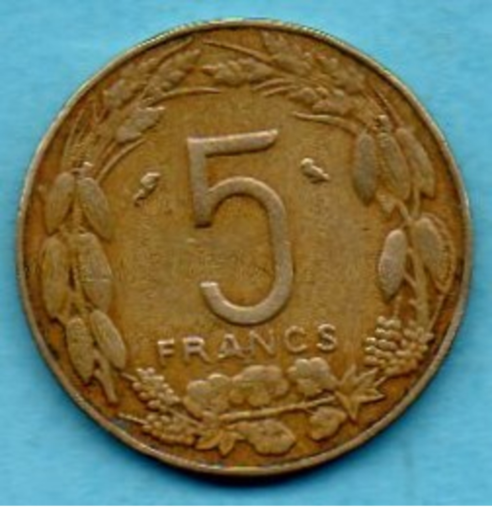 R3/  EQUATORIAL AFRICAN STATES  5 Francs 1965 CAMEROUN  Km#1a - Repubblica Centroafricana