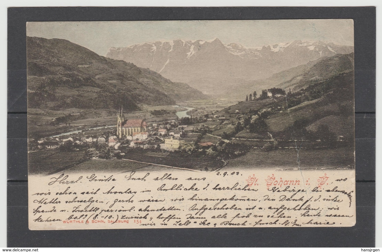 STM636 POSTKARTE JAHR 1903  St. JOHANN Im PONGAU GEBRAUCHT SIEHE ABBILDUNG - St. Johann Im Pongau