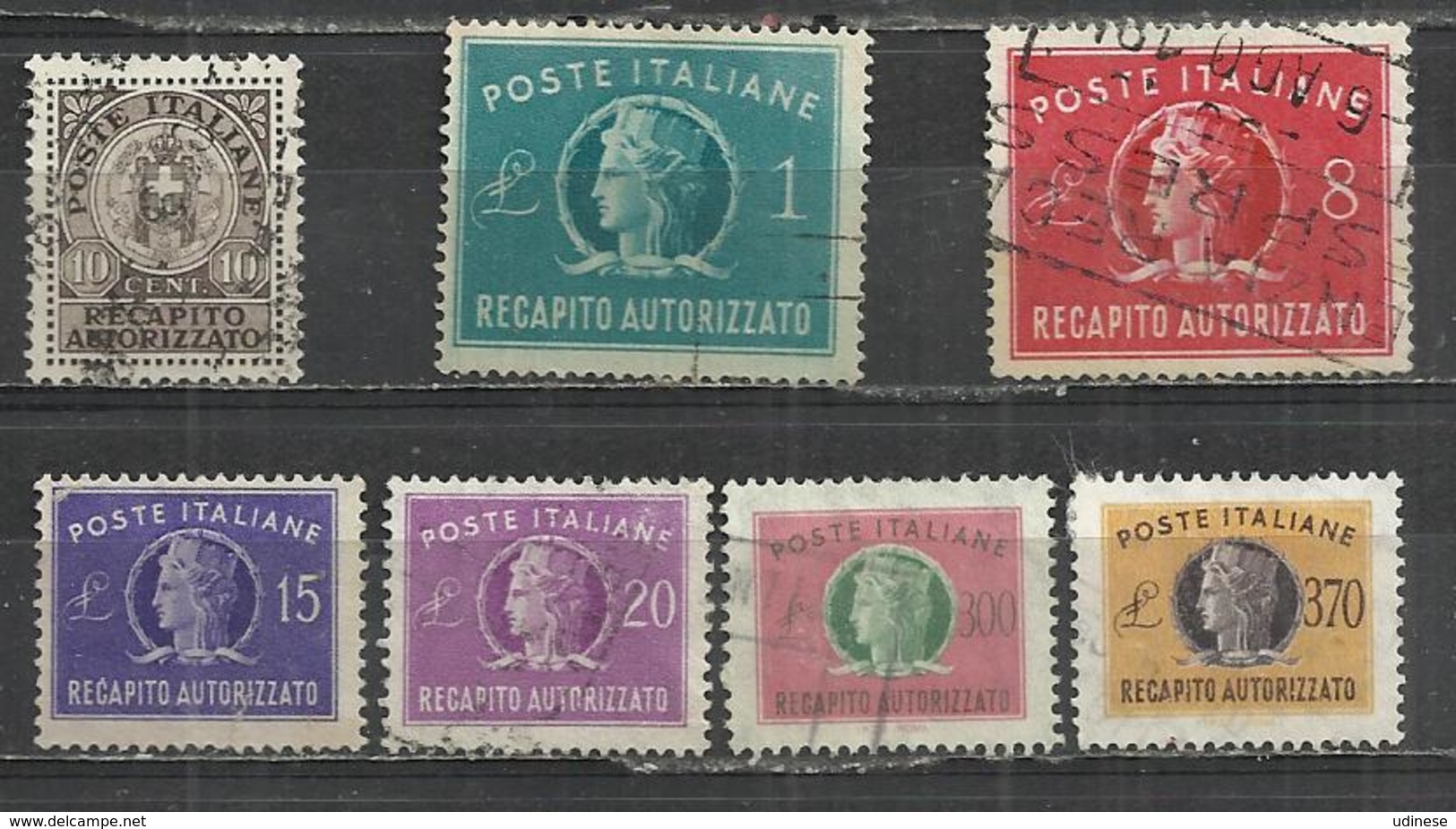 ITALY 19451990 - POSTAGE DUE - RECAPITO AUTORIZZATO - LOT OF 7 DIFFERENT - USED OBLITERE GESTEMPELT USADO - Taxe