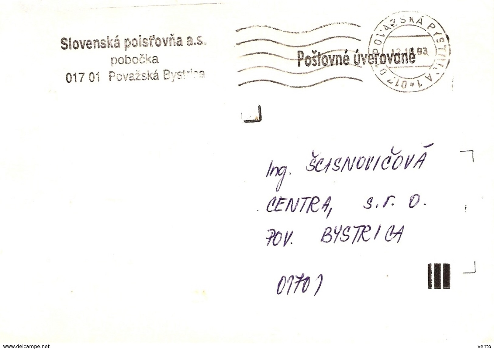 Slovakia Company Cover Povazska Bystrica ... AH675 - Covers & Documents