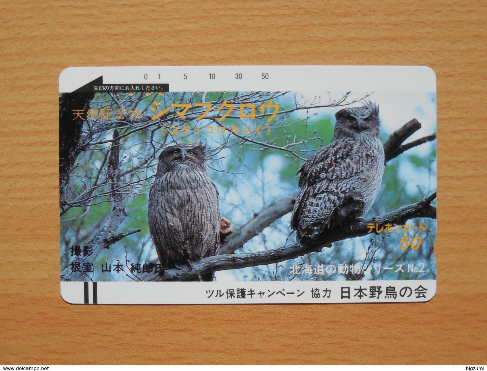 Japon Japan Free Front Bar, Balken Phonecard - 110-2996 / Eulen, Owl, Hibou - Uilen